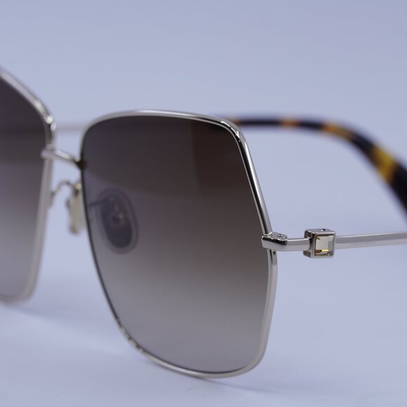 MaxMara JEWEL MM0035-H 32F Sunglasses Gold Geometric Frame, Brown Lenses - Picture 4 of 11